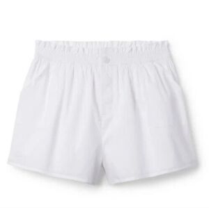 Janie & Jack White Shorts With Smocked Elastic Waist and Pockets Size 8